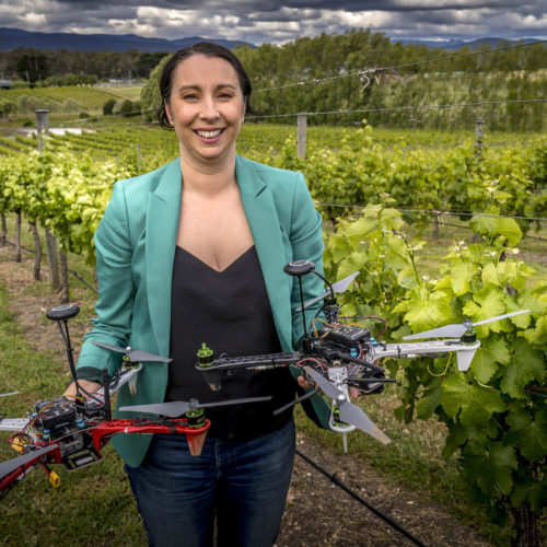 Image of Fiona Turner with drones