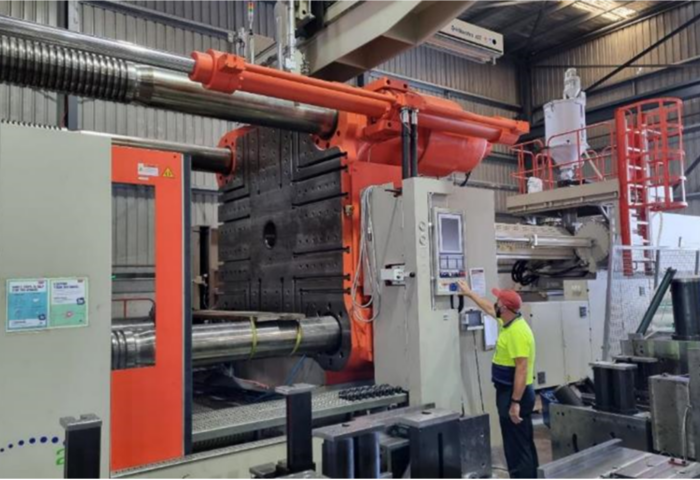 Image of Tasmanian's largest injection moulding machine